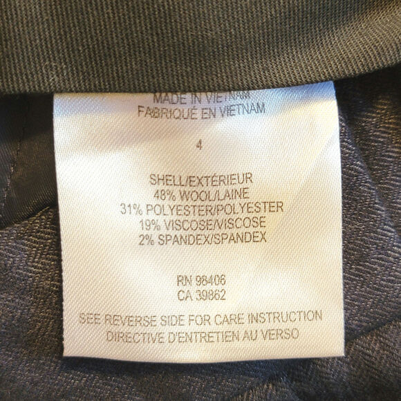 Theory Wool Blend Mid Rise Slim Bootcut Navy Blue Trouser Pant Size 4 - Picture 13 of 16